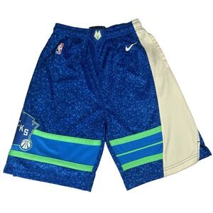 Nike Milwaukee‎ Bucks NBA Shorts Sz L/14-16 Blue Swingman 2023-2024 City Edition